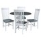 International Concepts Round 42 in. Dual Drop Leaf Dining Table with 4 Slat Back Chairs - 5 Piece Dining Set, 42 in W K05-42DP-C465-4 - alternate 1